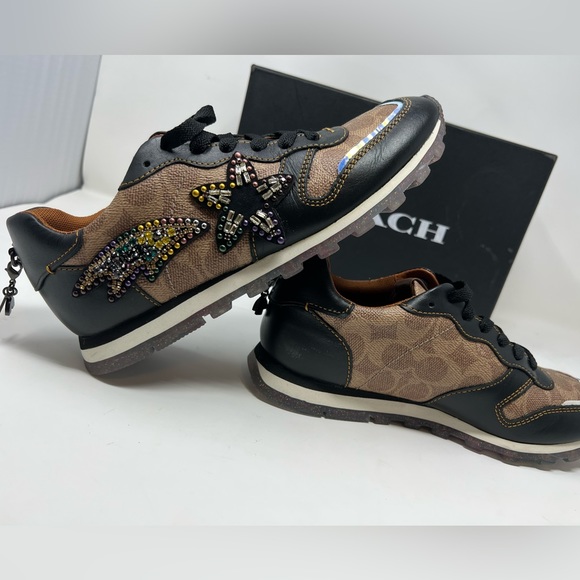 Women’s Coach Sneakers C118 CDC STR Tan Black US 7.5 - Picture 11 of 12